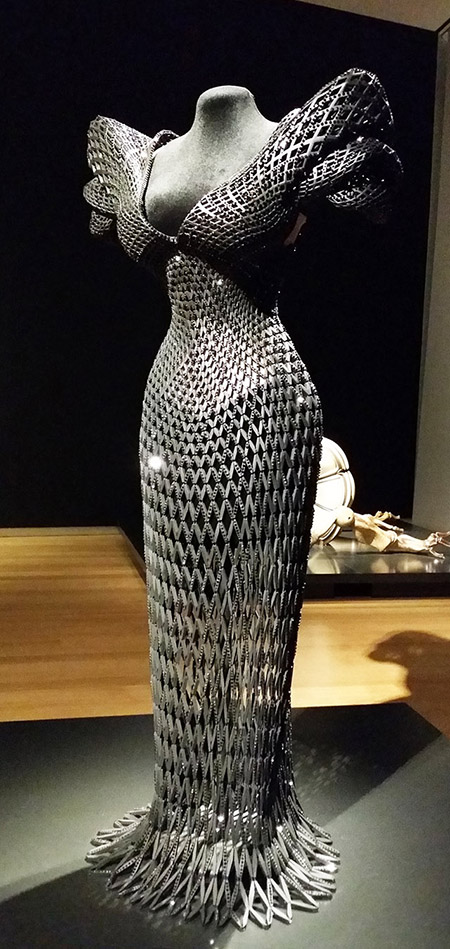3D Printed Dress for Dita von Teese at the Museum of Art and Design Exhibition "Out of Hand"